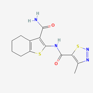molecular formula C13H14N4O2S2 B11359810 N-(3-carbamoyl-4,5,6,7-tetrahydro-1-benzothiophen-2-yl)-4-methyl-1,2,3-thiadiazole-5-carboxamide 