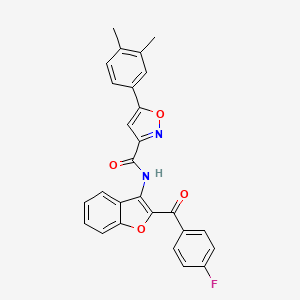 molecular formula C27H19FN2O4 B11359952 5-(3,4-dimethylphenyl)-N-{2-[(4-fluorophenyl)carbonyl]-1-benzofuran-3-yl}-1,2-oxazole-3-carboxamide 