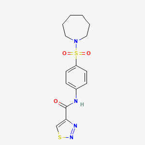 molecular formula C15H18N4O3S2 B11359991 N-[4-(azepan-1-ylsulfonyl)phenyl]-1,2,3-thiadiazole-4-carboxamide 