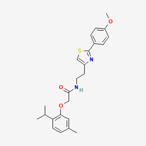 molecular formula C24H28N2O3S B11360025 N-{2-[2-(4-methoxyphenyl)-1,3-thiazol-4-yl]ethyl}-2-[5-methyl-2-(propan-2-yl)phenoxy]acetamide 