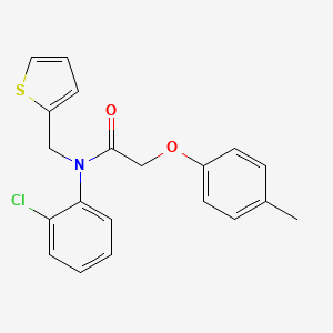 molecular formula C20H18ClNO2S B11360279 N-(2-chlorophenyl)-2-(4-methylphenoxy)-N-(thiophen-2-ylmethyl)acetamide 