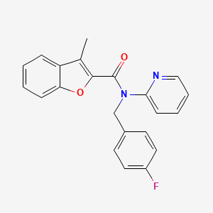 molecular formula C22H17FN2O2 B11360484 N-(4-fluorobenzyl)-3-methyl-N-(pyridin-2-yl)-1-benzofuran-2-carboxamide 