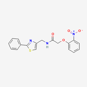 molecular formula C18H15N3O4S B11360685 2-(2-nitrophenoxy)-N-[(2-phenyl-1,3-thiazol-4-yl)methyl]acetamide 