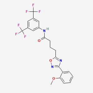 molecular formula C21H17F6N3O3 B11360697 N-[3,5-bis(trifluoromethyl)phenyl]-4-[3-(2-methoxyphenyl)-1,2,4-oxadiazol-5-yl]butanamide 