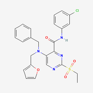 molecular formula C25H23ClN4O4S B11360734 5-[benzyl(furan-2-ylmethyl)amino]-N-(3-chlorophenyl)-2-(ethylsulfonyl)pyrimidine-4-carboxamide 
