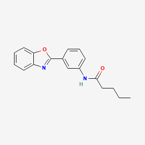 molecular formula C18H18N2O2 B11360742 N-[3-(1,3-benzoxazol-2-yl)phenyl]pentanamide 