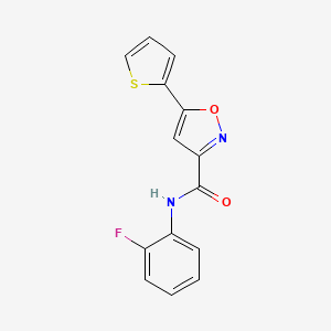 molecular formula C14H9FN2O2S B11360755 N-(2-fluorophenyl)-5-(thiophen-2-yl)-1,2-oxazole-3-carboxamide 