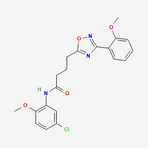molecular formula C20H20ClN3O4 B11360801 N-(5-chloro-2-methoxyphenyl)-4-[3-(2-methoxyphenyl)-1,2,4-oxadiazol-5-yl]butanamide 