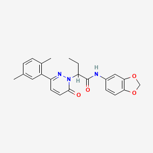molecular formula C23H23N3O4 B11360838 N-(1,3-benzodioxol-5-yl)-2-[3-(2,5-dimethylphenyl)-6-oxopyridazin-1(6H)-yl]butanamide 