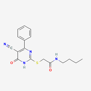 molecular formula C17H18N4O2S B11360934 N-Butyl-2-[(5-cyano-6-oxo-4-phenyl-1,6-dihydropyrimidin-2-YL)sulfanyl]acetamide 