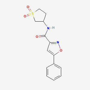 molecular formula C14H14N2O4S B11360959 N-(1,1-dioxidotetrahydrothiophen-3-yl)-5-phenyl-1,2-oxazole-3-carboxamide 