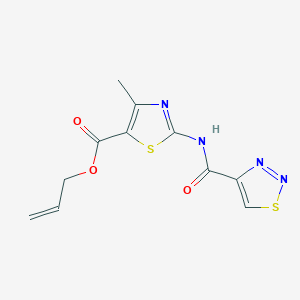 molecular formula C11H10N4O3S2 B11361037 Prop-2-en-1-yl 4-methyl-2-[(1,2,3-thiadiazol-4-ylcarbonyl)amino]-1,3-thiazole-5-carboxylate 