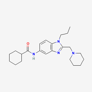 molecular formula C23H34N4O B11361052 N-[2-(piperidin-1-ylmethyl)-1-propyl-1H-benzimidazol-5-yl]cyclohexanecarboxamide 