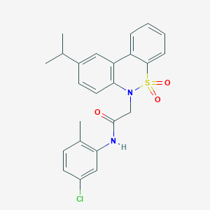 molecular formula C24H23ClN2O3S B11361085 N-(5-chloro-2-methylphenyl)-2-(9-isopropyl-5,5-dioxido-6H-dibenzo[c,e][1,2]thiazin-6-yl)acetamide 