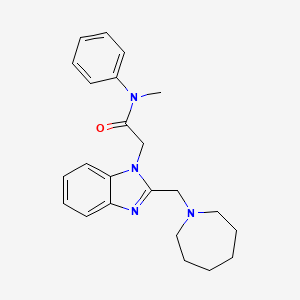 molecular formula C23H28N4O B11361092 2-[2-(azepan-1-ylmethyl)-1H-benzimidazol-1-yl]-N-methyl-N-phenylacetamide 