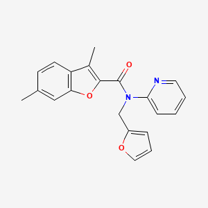 molecular formula C21H18N2O3 B11361147 N-(furan-2-ylmethyl)-3,6-dimethyl-N-(pyridin-2-yl)-1-benzofuran-2-carboxamide 