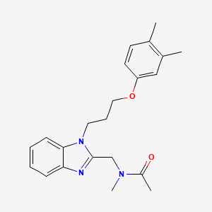 molecular formula C22H27N3O2 B11361175 N-({1-[3-(3,4-dimethylphenoxy)propyl]-1H-benzimidazol-2-yl}methyl)-N-methylacetamide 