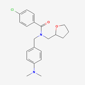 molecular formula C21H25ClN2O2 B11361190 4-chloro-N-[4-(dimethylamino)benzyl]-N-(tetrahydrofuran-2-ylmethyl)benzamide 
