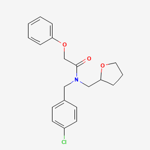 molecular formula C20H22ClNO3 B11361219 N-(4-chlorobenzyl)-2-phenoxy-N-(tetrahydrofuran-2-ylmethyl)acetamide 