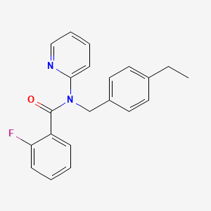 molecular formula C21H19FN2O B11361279 N-(4-ethylbenzyl)-2-fluoro-N-(pyridin-2-yl)benzamide 