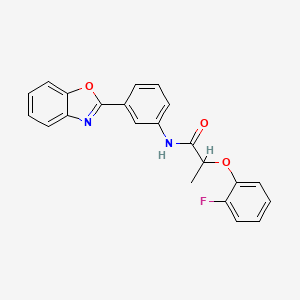 molecular formula C22H17FN2O3 B11361430 N-[3-(1,3-benzoxazol-2-yl)phenyl]-2-(2-fluorophenoxy)propanamide 