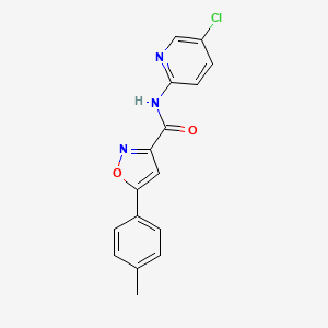 molecular formula C16H12ClN3O2 B11361457 N-(5-chloropyridin-2-yl)-5-(4-methylphenyl)-1,2-oxazole-3-carboxamide 