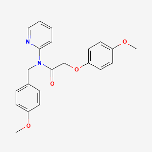 molecular formula C22H22N2O4 B11361543 N-(4-methoxybenzyl)-2-(4-methoxyphenoxy)-N-(pyridin-2-yl)acetamide 