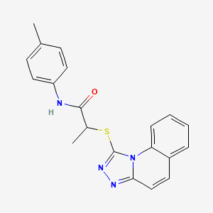 molecular formula C20H18N4OS B11361599 N-(4-methylphenyl)-2-([1,2,4]triazolo[4,3-a]quinolin-1-ylthio)propanamide CAS No. 927966-07-2