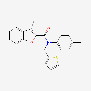 molecular formula C22H19NO2S B11361748 3-methyl-N-(4-methylphenyl)-N-(thiophen-2-ylmethyl)-1-benzofuran-2-carboxamide 