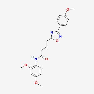 molecular formula C21H23N3O5 B11361860 N-(2,4-dimethoxyphenyl)-4-[3-(4-methoxyphenyl)-1,2,4-oxadiazol-5-yl]butanamide 
