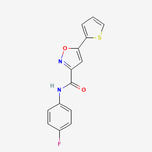 molecular formula C14H9FN2O2S B11361887 N-(4-fluorophenyl)-5-(thiophen-2-yl)-1,2-oxazole-3-carboxamide 