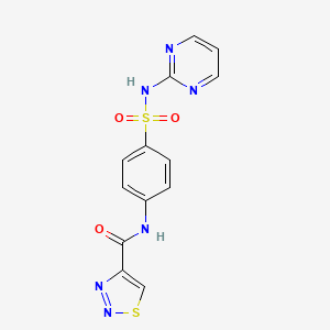 molecular formula C13H10N6O3S2 B11362022 N-[4-(pyrimidin-2-ylsulfamoyl)phenyl]-1,2,3-thiadiazole-4-carboxamide 
