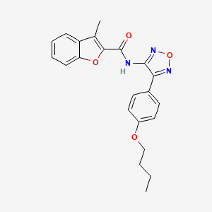 molecular formula C22H21N3O4 B11362033 N-[4-(4-butoxyphenyl)-1,2,5-oxadiazol-3-yl]-3-methyl-1-benzofuran-2-carboxamide 