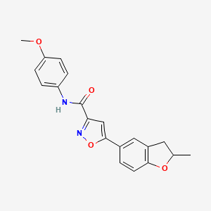 molecular formula C20H18N2O4 B11362145 N-(4-methoxyphenyl)-5-(2-methyl-2,3-dihydro-1-benzofuran-5-yl)-1,2-oxazole-3-carboxamide 