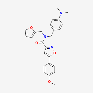 molecular formula C25H25N3O4 B11362231 N-[4-(dimethylamino)benzyl]-N-(furan-2-ylmethyl)-5-(4-methoxyphenyl)-1,2-oxazole-3-carboxamide 