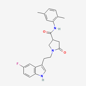 molecular formula C23H24FN3O2 B11362307 N-(2,5-dimethylphenyl)-1-[2-(5-fluoro-1H-indol-3-yl)ethyl]-5-oxopyrrolidine-3-carboxamide 