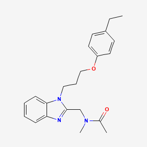 molecular formula C22H27N3O2 B11362310 N-({1-[3-(4-ethylphenoxy)propyl]-1H-benzimidazol-2-yl}methyl)-N-methylacetamide 