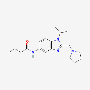 molecular formula C19H28N4O B11362569 N-[1-(propan-2-yl)-2-(pyrrolidin-1-ylmethyl)-1H-benzimidazol-5-yl]butanamide 