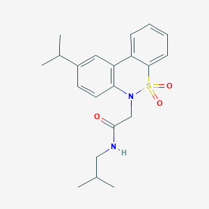 molecular formula C21H26N2O3S B11362957 N-isobutyl-2-(9-isopropyl-5,5-dioxido-6H-dibenzo[c,e][1,2]thiazin-6-yl)acetamide 