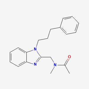 molecular formula C20H23N3O B11363016 N-methyl-N-{[1-(3-phenylpropyl)-1H-benzimidazol-2-yl]methyl}acetamide 