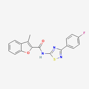 molecular formula C18H12FN3O2S B11363123 N-[3-(4-fluorophenyl)-1,2,4-thiadiazol-5-yl]-3-methyl-1-benzofuran-2-carboxamide 