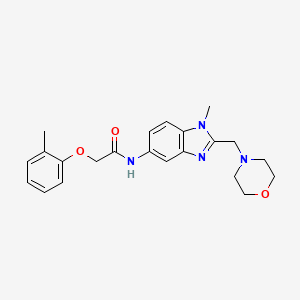 molecular formula C22H26N4O3 B11363232 N-[1-methyl-2-(morpholin-4-ylmethyl)-1H-benzimidazol-5-yl]-2-(2-methylphenoxy)acetamide 