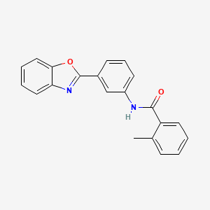 molecular formula C21H16N2O2 B11363300 N-[3-(1,3-benzoxazol-2-yl)phenyl]-2-methylbenzamide 