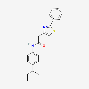 molecular formula C21H22N2OS B11363303 N-[4-(butan-2-yl)phenyl]-2-(2-phenyl-1,3-thiazol-4-yl)acetamide 