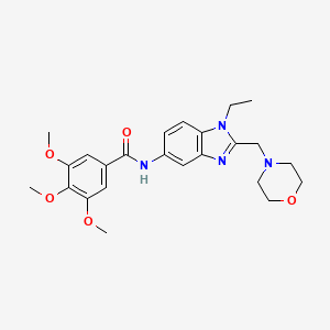 molecular formula C24H30N4O5 B11363353 N-[1-ethyl-2-(morpholin-4-ylmethyl)-1H-benzimidazol-5-yl]-3,4,5-trimethoxybenzamide 