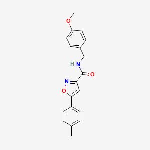 molecular formula C19H18N2O3 B11363375 N-(4-methoxybenzyl)-5-(4-methylphenyl)-1,2-oxazole-3-carboxamide 