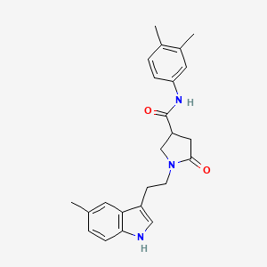 molecular formula C24H27N3O2 B11363429 N-(3,4-dimethylphenyl)-1-[2-(5-methyl-1H-indol-3-yl)ethyl]-5-oxopyrrolidine-3-carboxamide 