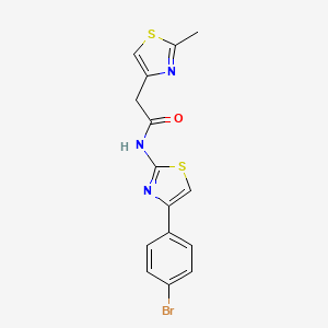 molecular formula C15H12BrN3OS2 B11363449 N-[4-(4-bromophenyl)-1,3-thiazol-2-yl]-2-(2-methyl-1,3-thiazol-4-yl)acetamide 