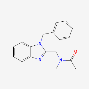 molecular formula C18H19N3O B11363541 N-[(1-benzyl-1H-benzimidazol-2-yl)methyl]-N-methylacetamide 