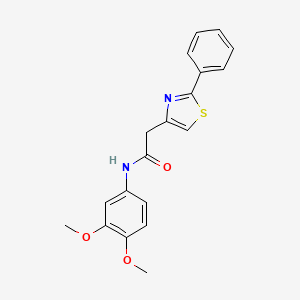 molecular formula C19H18N2O3S B11363577 N-(3,4-dimethoxyphenyl)-2-(2-phenyl-1,3-thiazol-4-yl)acetamide 